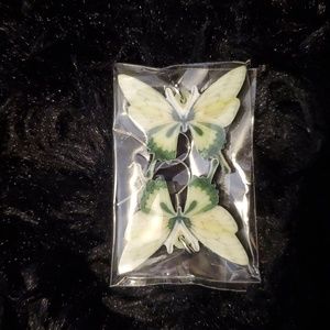 Green butterfly earrings